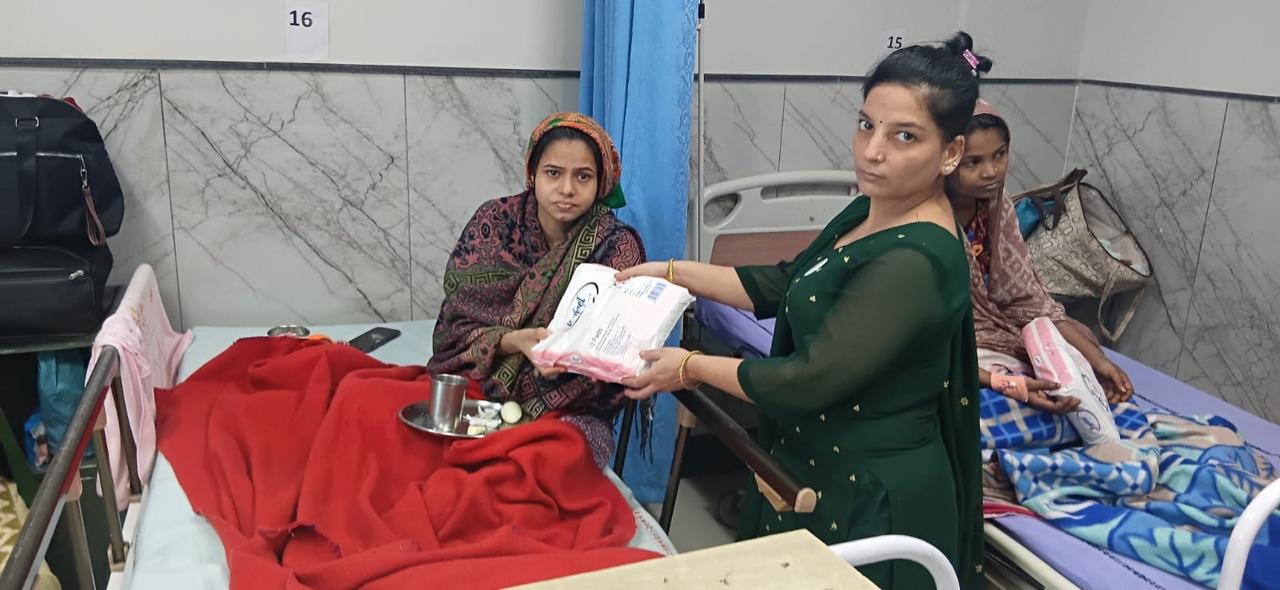 MATERNITY PAD DISTRIBUTION AT SHRI DADA DEV HOSPITAL