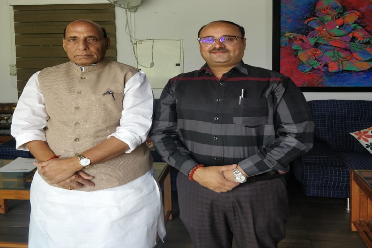 RHF Global President Dr. Naval Kumar Verma meets with with Hon'ble Mr. Rajnath Singh Minister of Defence, Government Of India.